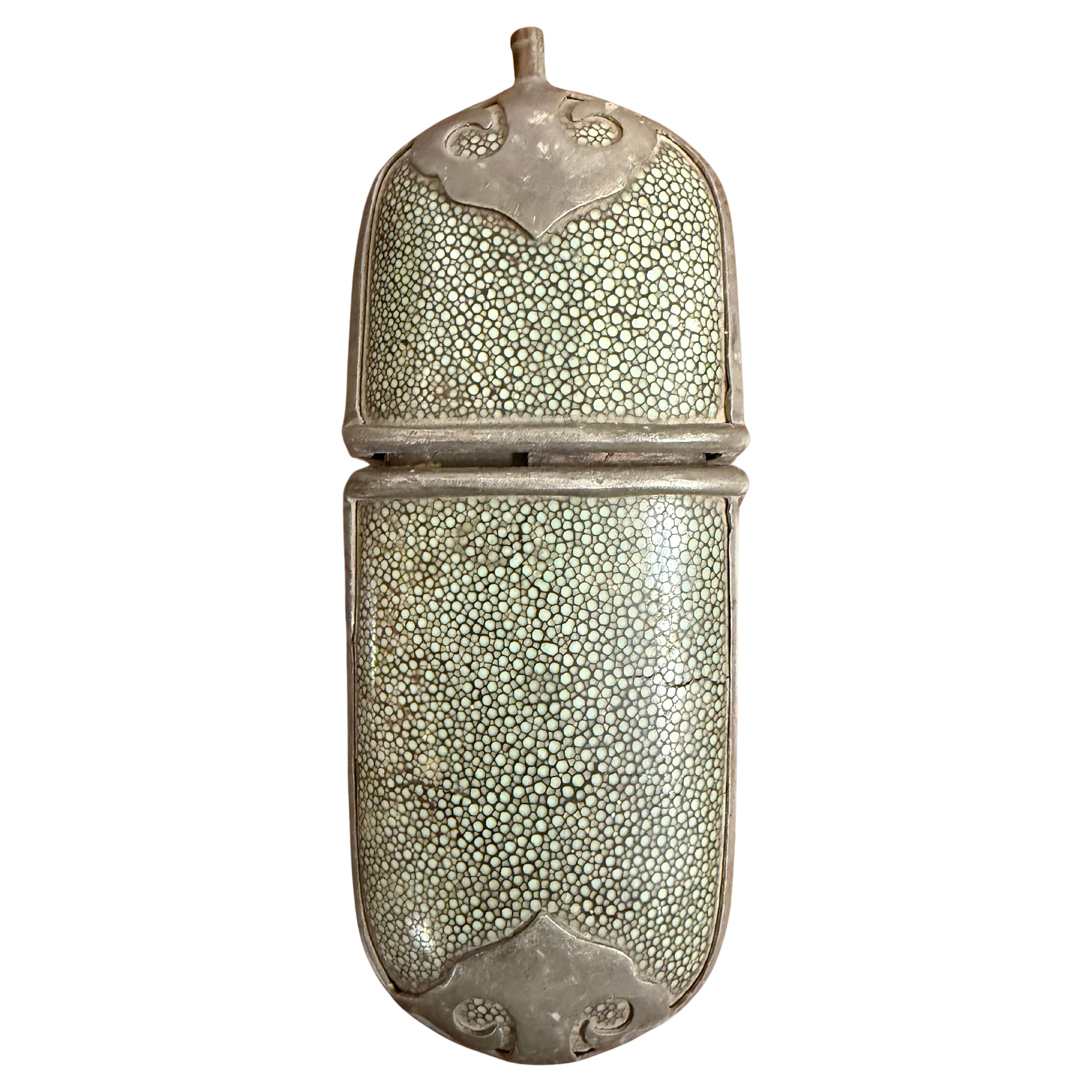 A Chinese Shagreen Style Glasses Case, 19th Century For Sale