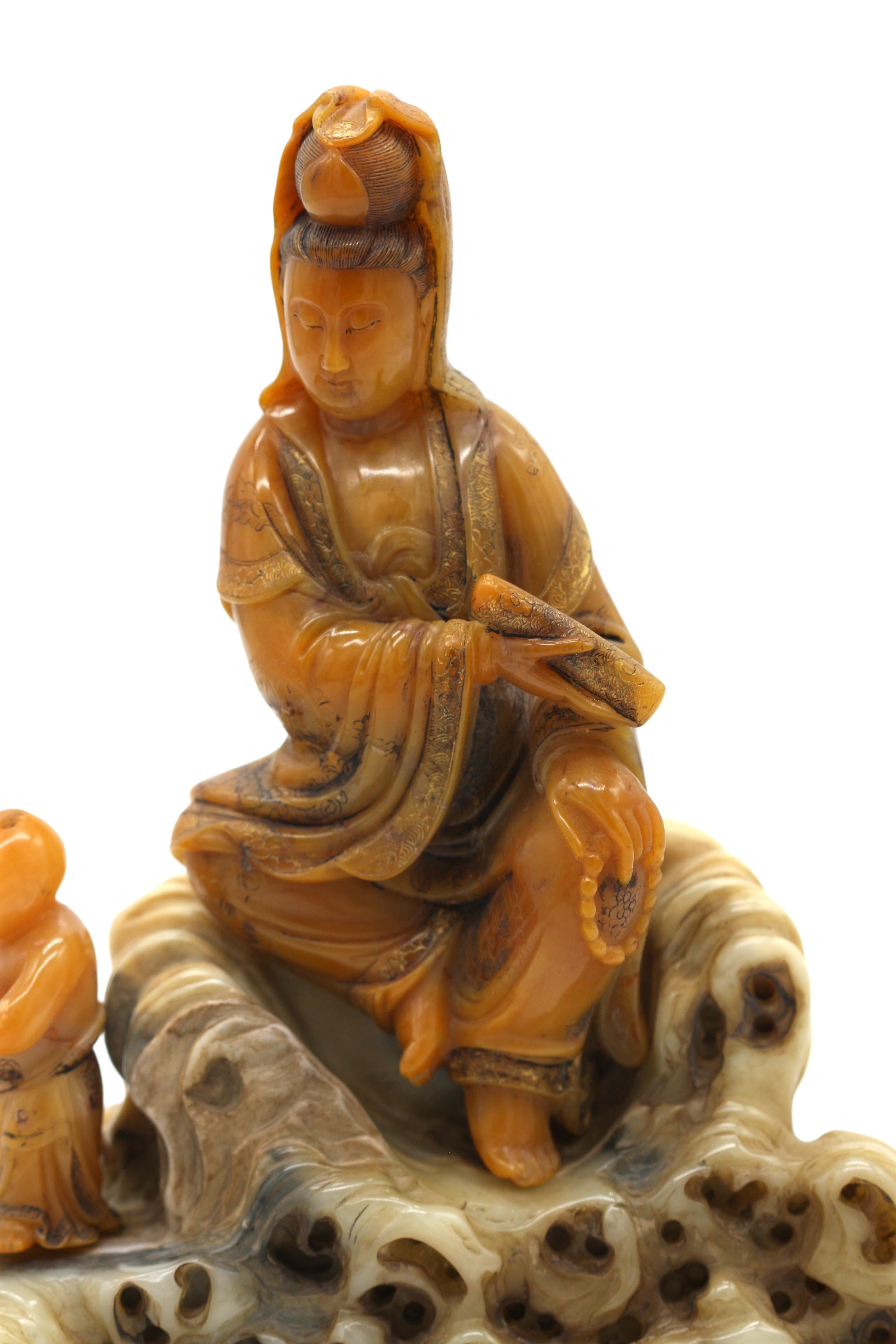 20th Century Chinese Soapstone Figure of Avalokiteshvara For Sale