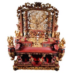 A Chinese Straits or Peranakan market gilt and lacquered wood 'chanab' altar 19c