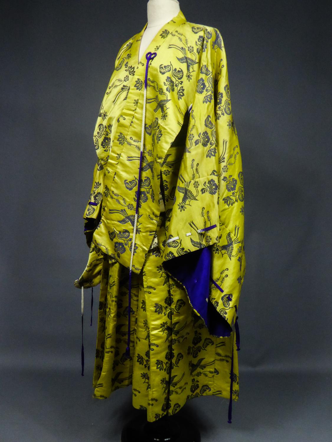 A Chinese Silk Damask Dramatic Set Circa 1960 For Sale 2