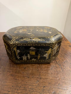 A Chinese Timber Black and Gilt Lacquerware Lidded Box, Early 20th Century