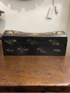 A Chinese Timber Black and Gilt Lacquerware Pillow Box, Early 20th Century