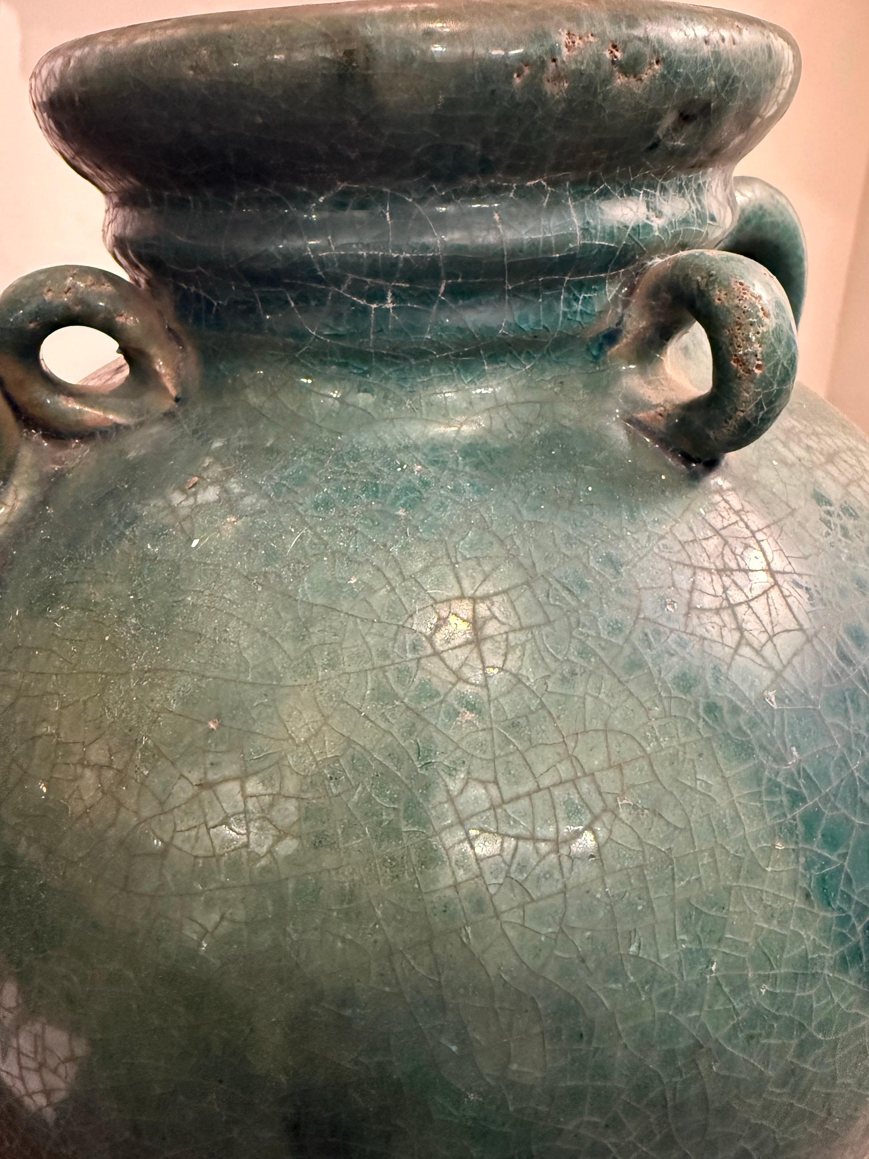 Vaso cinese in ceramica smaltata turchese, XIX secolo in vendita 4