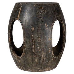 Antique A Chinese Wooden Drum Stool