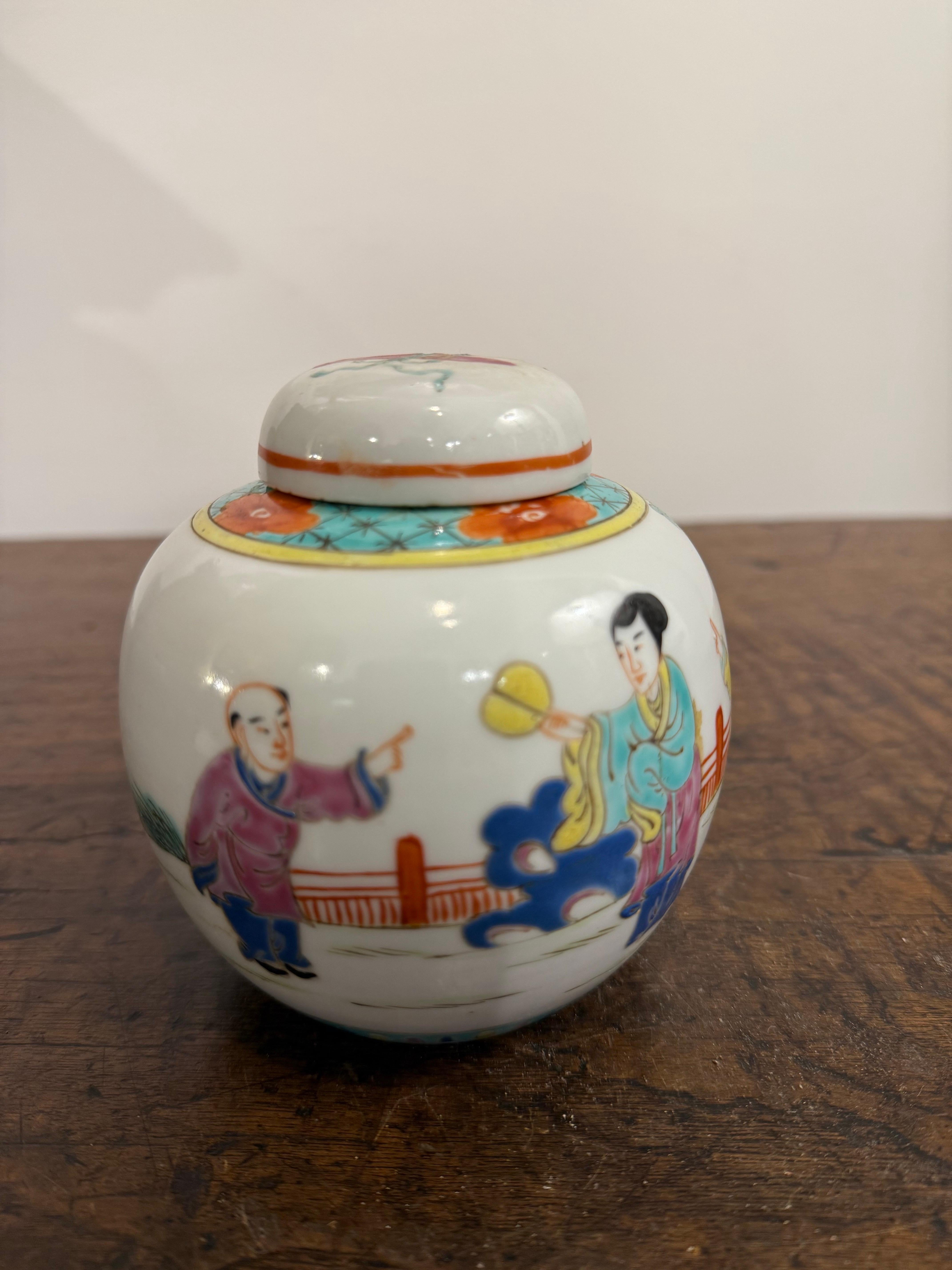 Chinesisches Wucai-Porzellan-Ingwer-Glas mit Deckel, 19. im Zustand „Gut“ im Angebot in ARMADALE, VIC