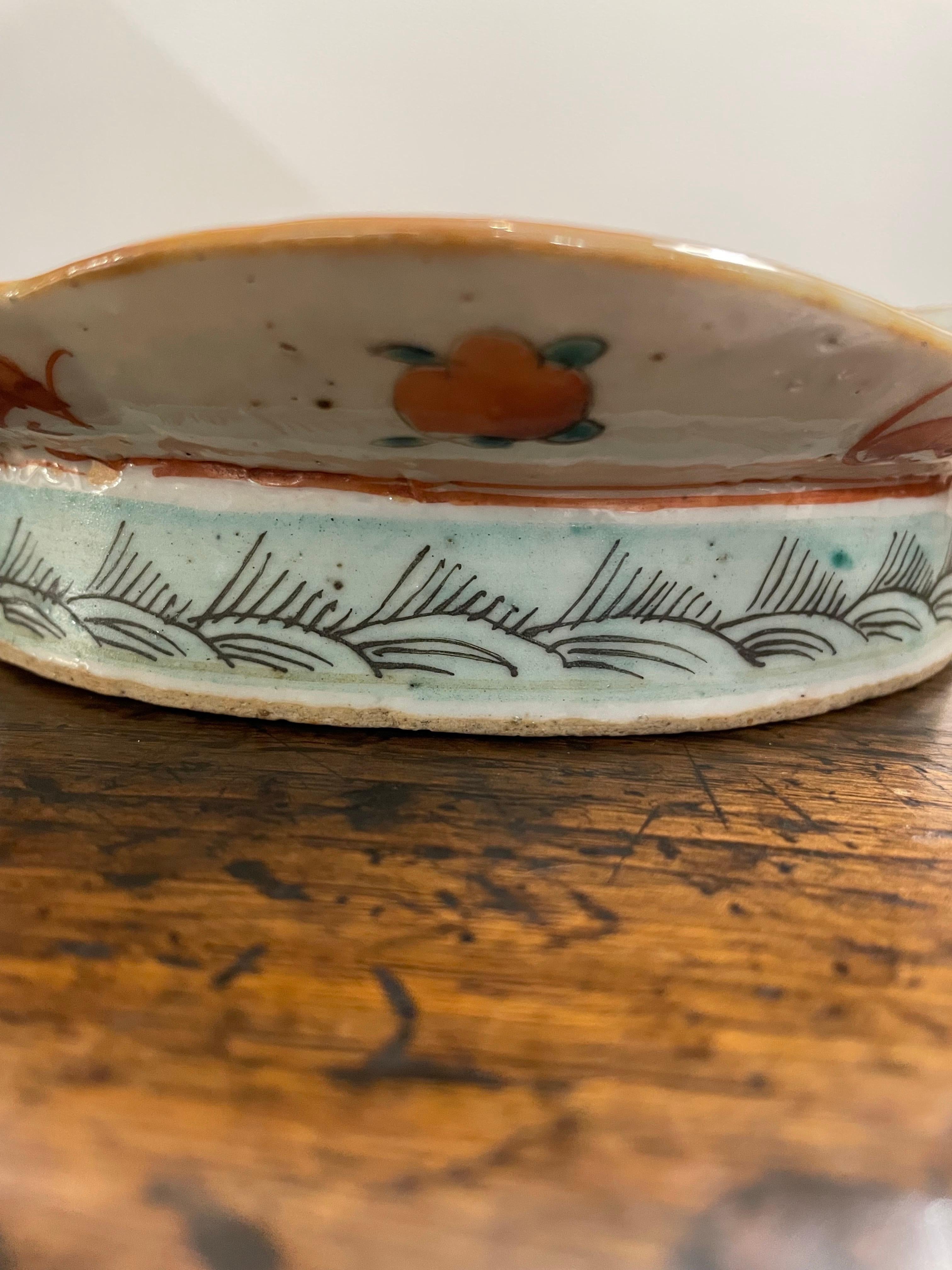 Hand-Crafted A Chinese Wucai Plate, 19th Century For Sale
