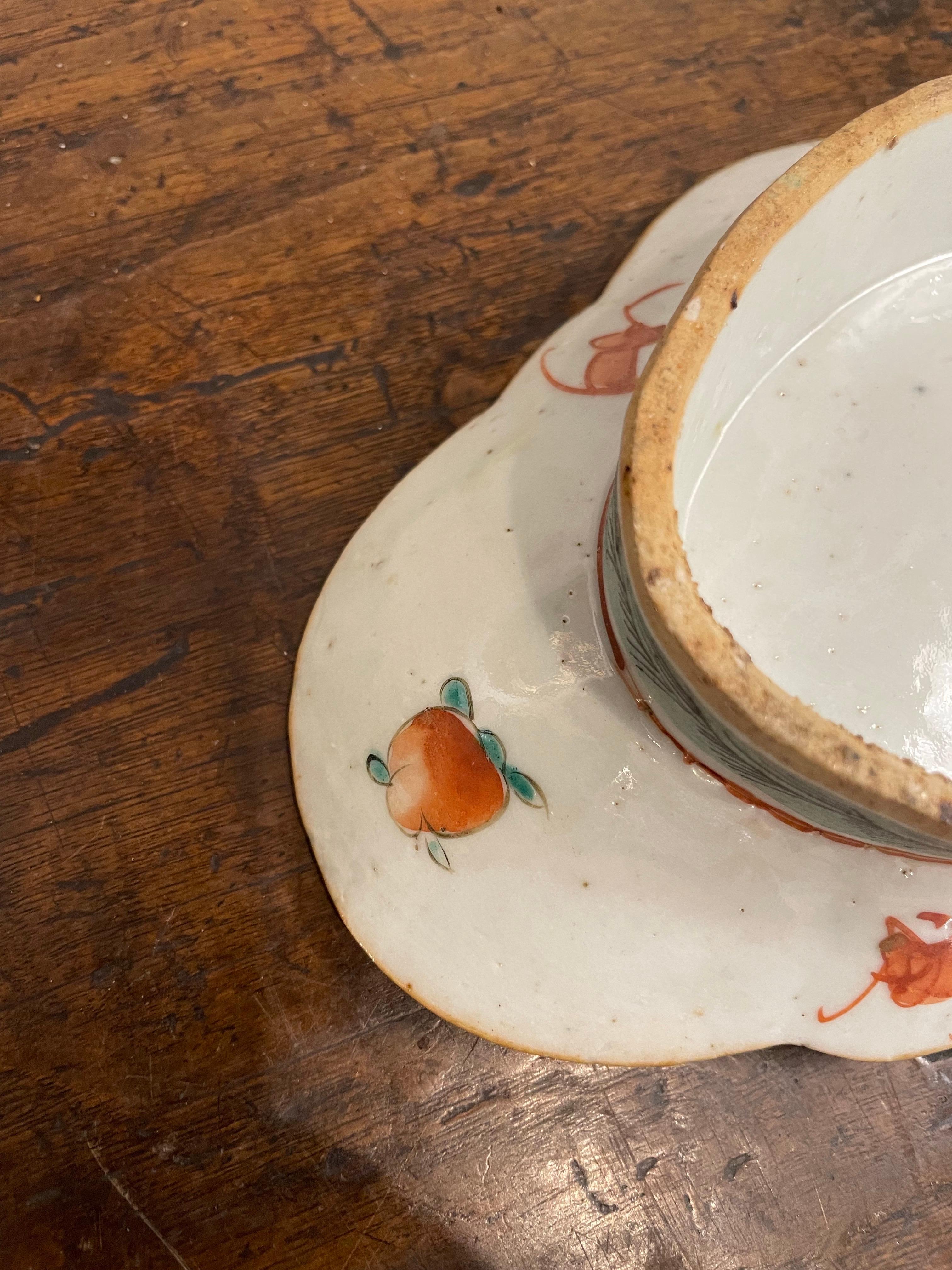 Porcelain A Chinese Wucai Plate, 19th Century For Sale