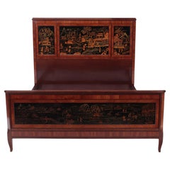 Chinoiserie Decorated Queen Size Bed, circa 1920