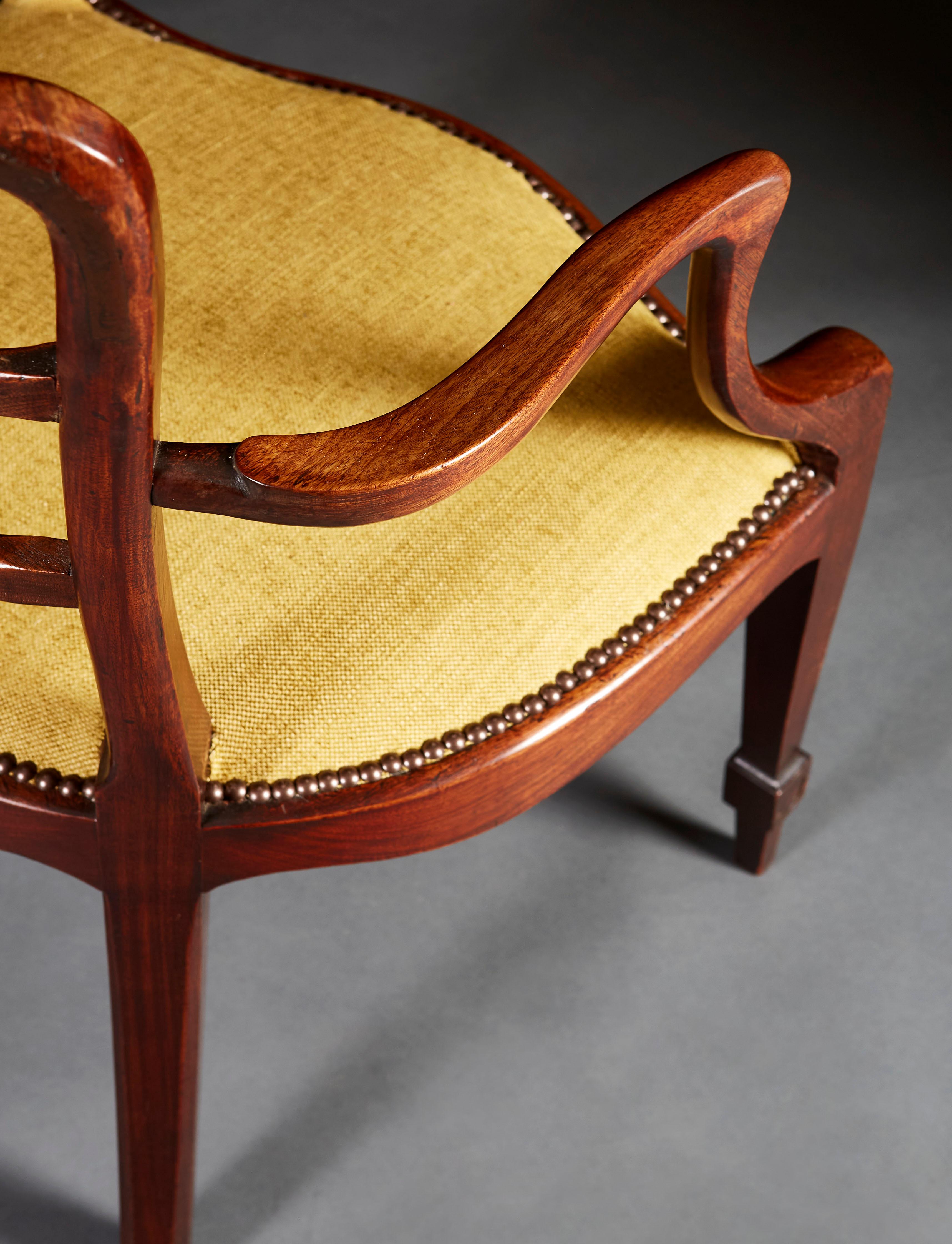 Brass Chippendale Ladder Back Armchair