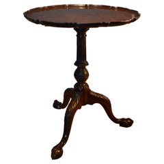 Antique Chippendale Period Mahogany Pie-Crust Tripod Table