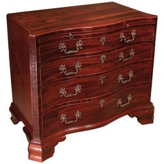Chippendale Period Mahogany Serpentine Chest of Drawers