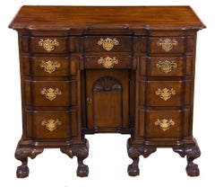 Chippendale Style Carved Mahogany Block and Shell Kneehole Desk, circa 1890