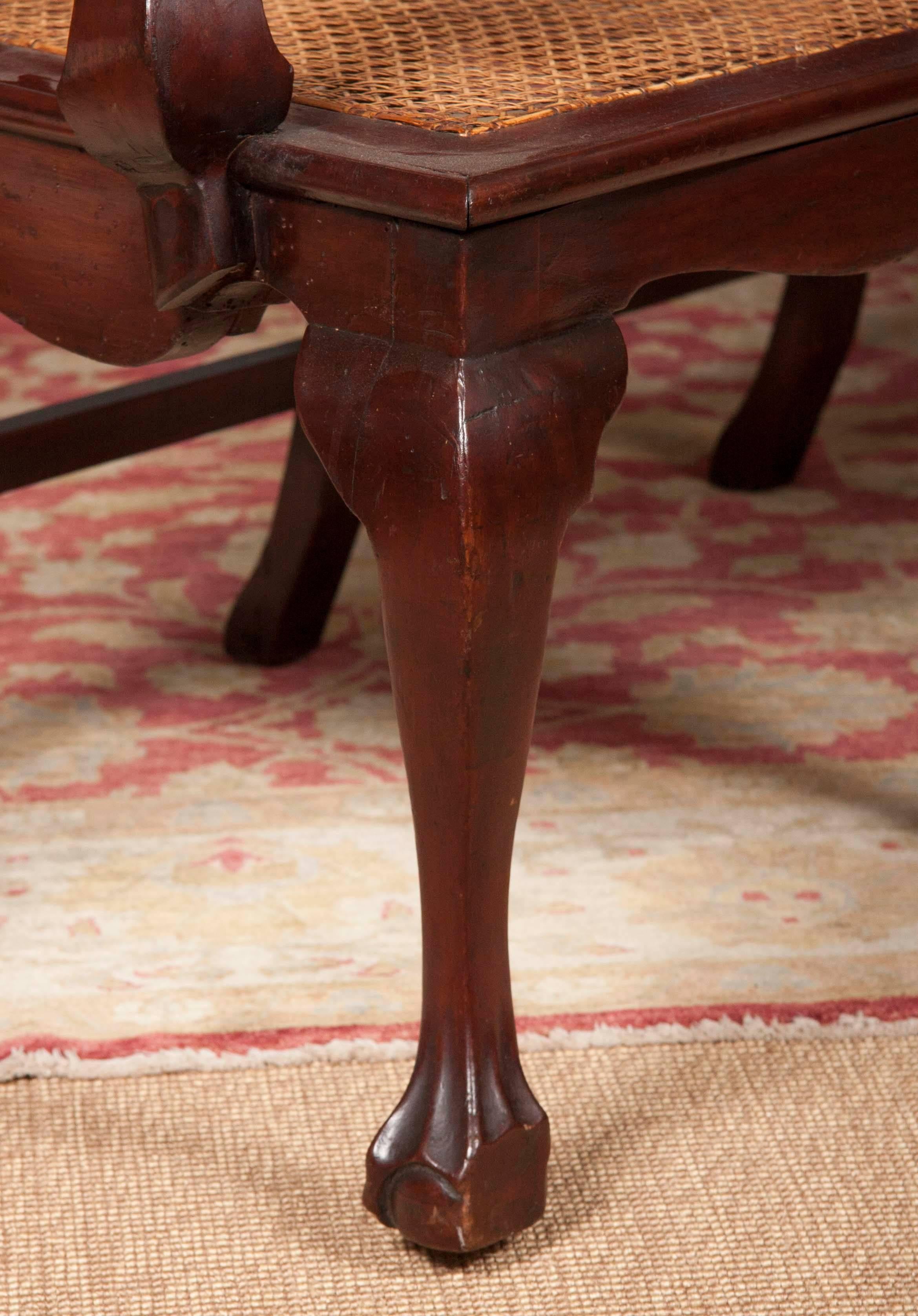 Chippendale Style Mahogany Carved Back Settee 4