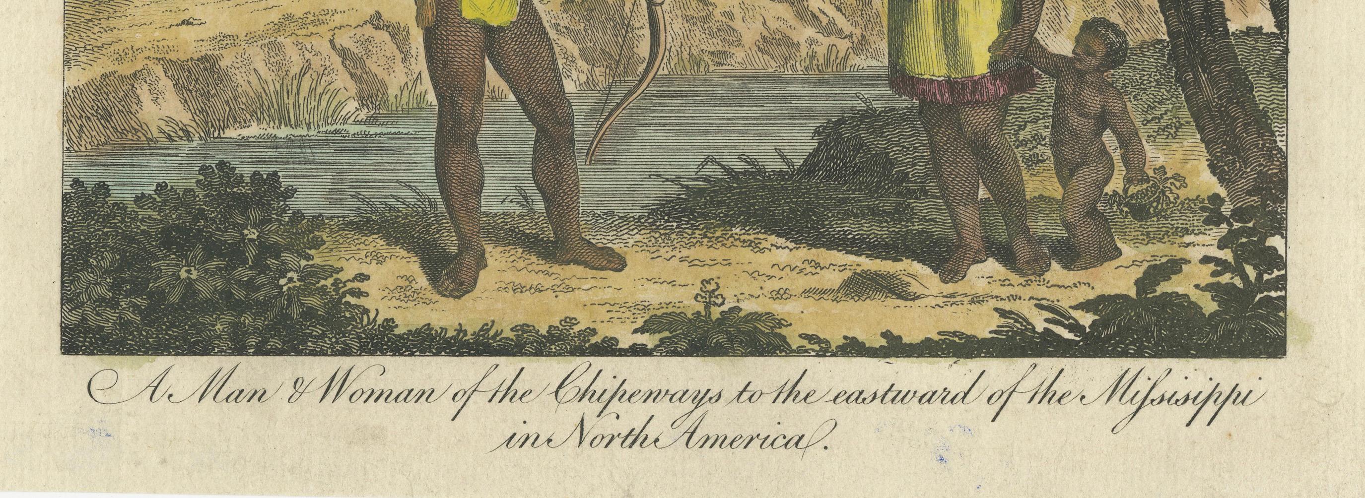 A Chippeway Family to the Eastward of The Mississippi in North America, 1788 In Good Condition For Sale In Langweer, NL