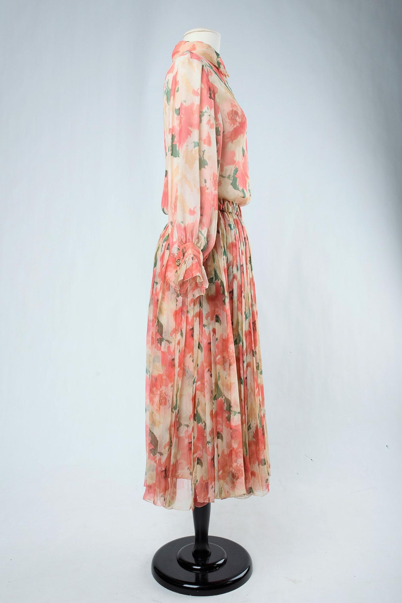 A Christian Dior boutique Chiffon blouse and skirt By Marc Bohan Circa 1980 For Sale 8