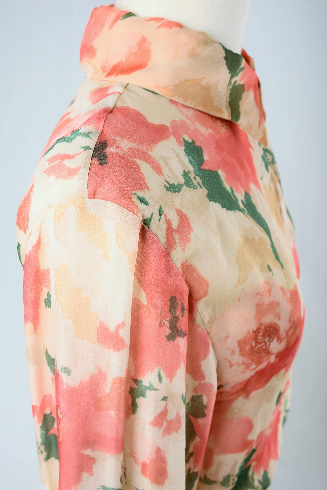 A Christian Dior boutique Chiffon blouse and skirt By Marc Bohan Circa 1980 For Sale 9