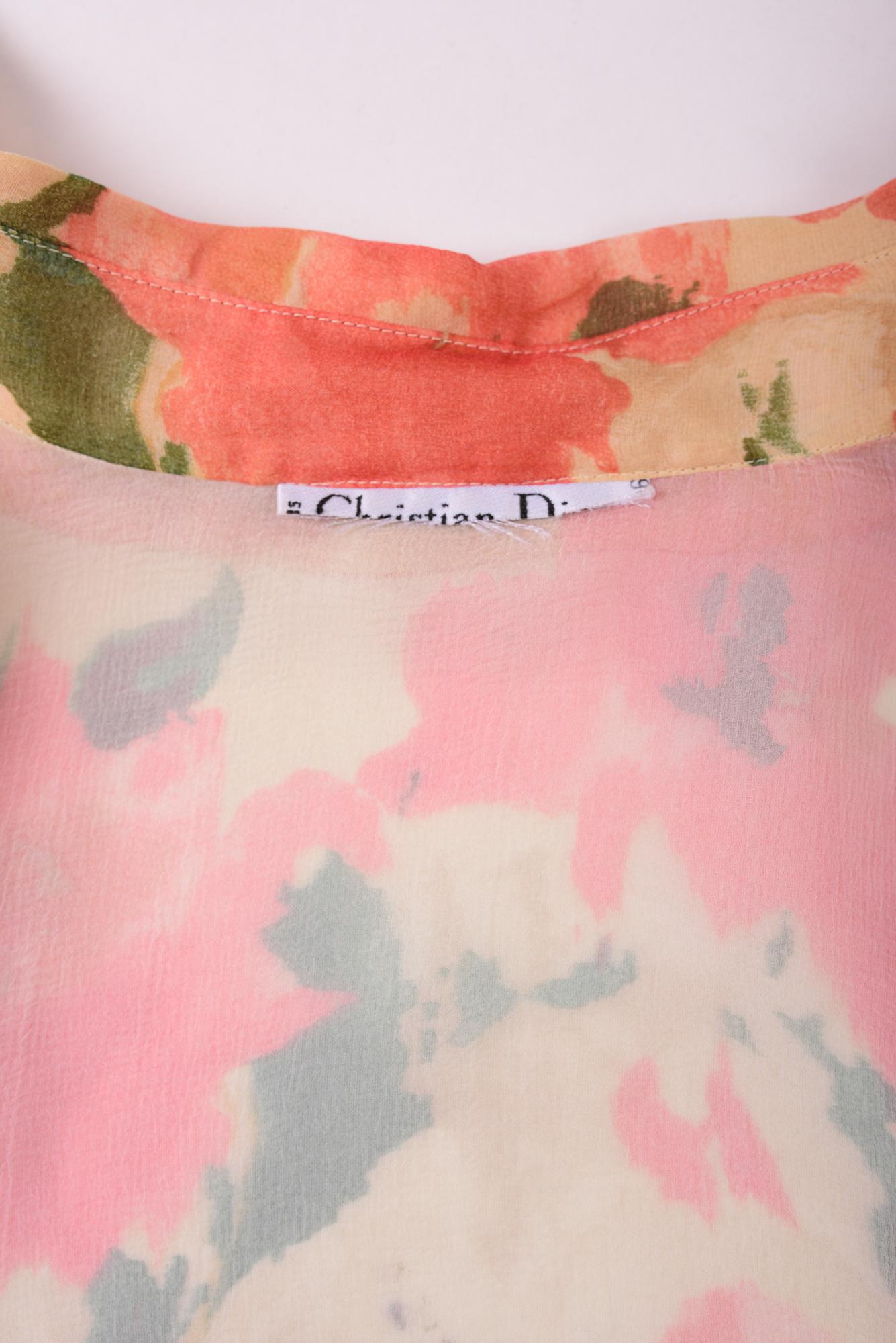 Una camicetta e una gonna in chiffon della boutique Christian Dior Di Marc Bohan Circa 1980 In condizioni buone in vendita a Toulon, FR