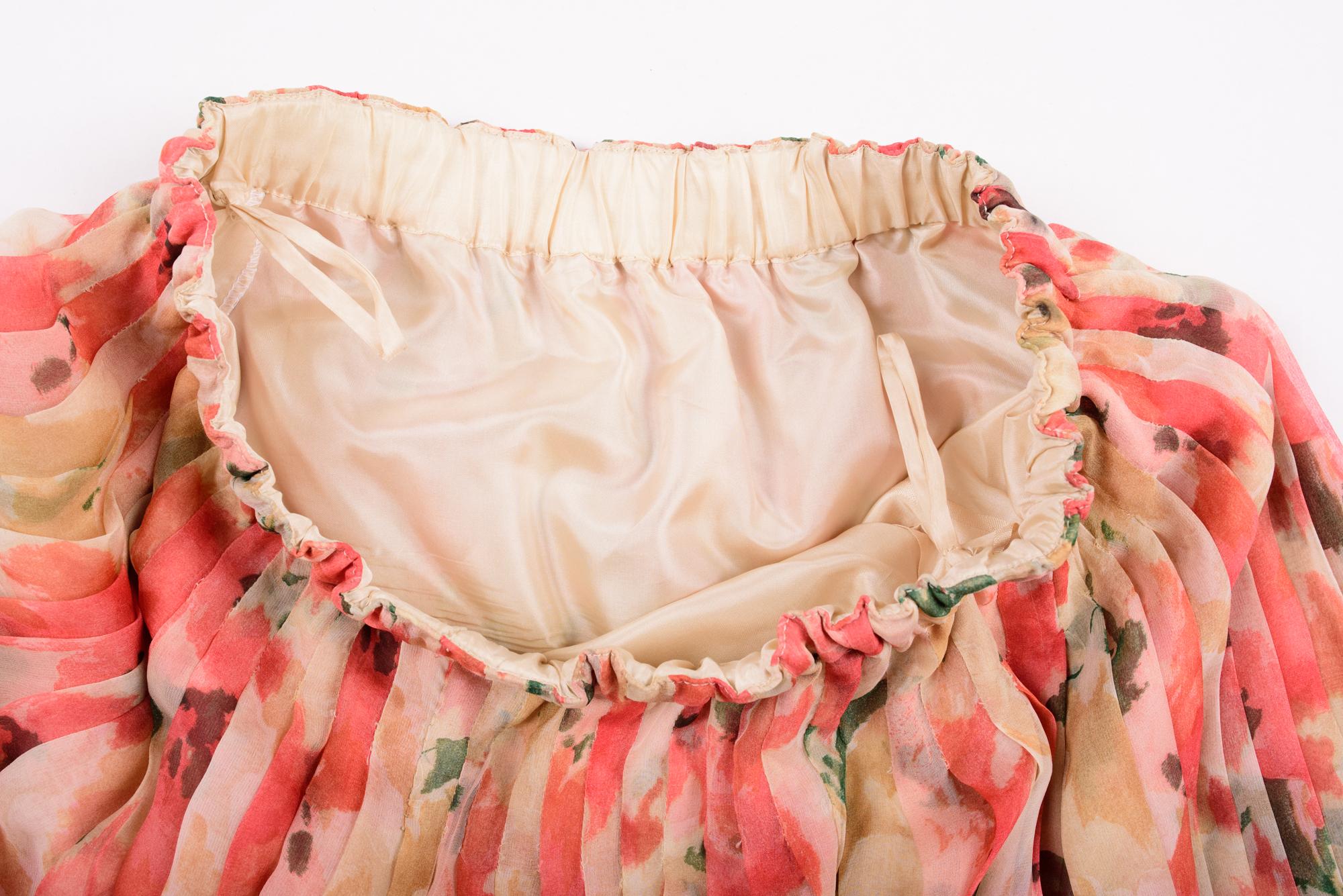 A Christian Dior boutique Chiffon blouse and skirt By Marc Bohan Circa 1980 For Sale 2