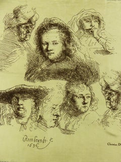 A Christian Dior Carré or Scarf Titled "Rembrandt 1636" Circa 1960/1970