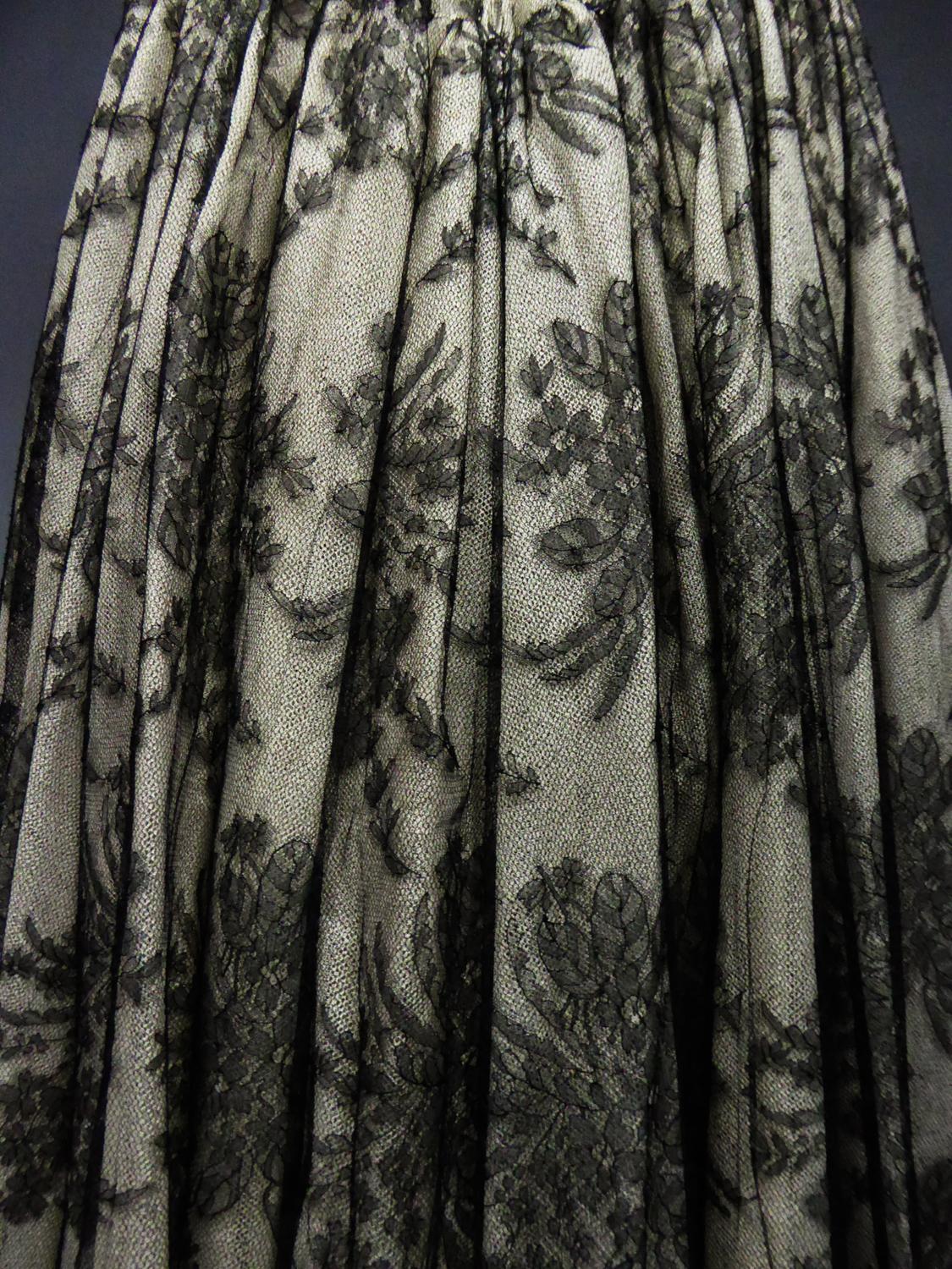A Christian Dior Lace Couture Gown Collection Ligne Oblique (?) Circa 1950 For Sale 11