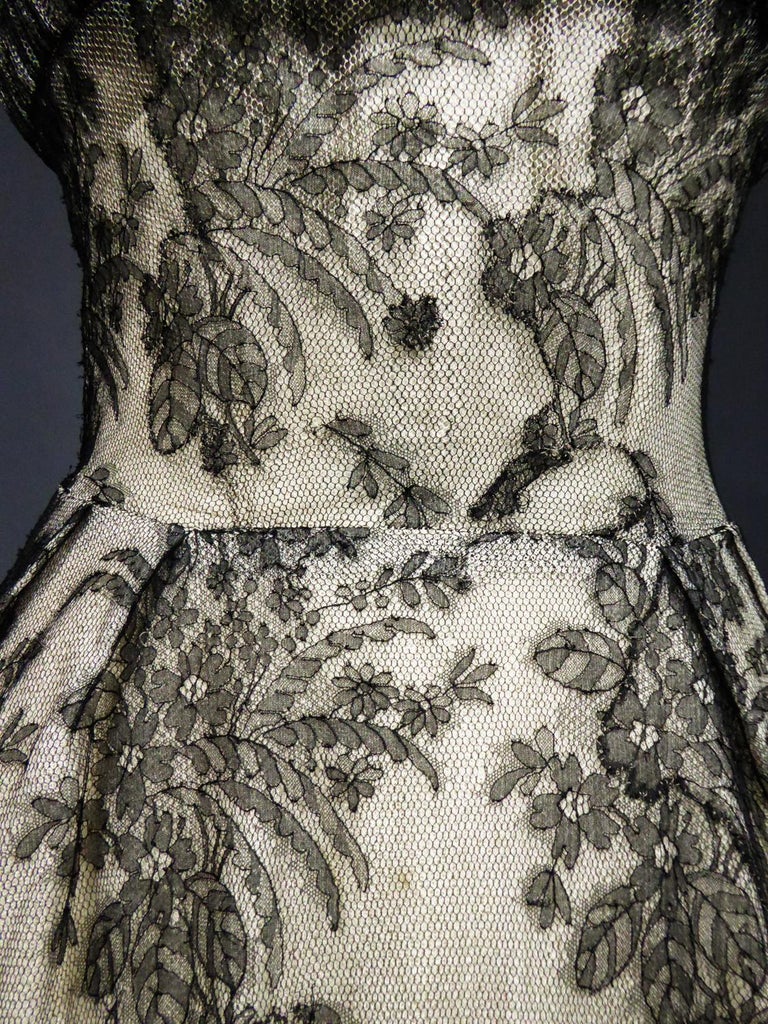 A Christian Dior Lace Couture Gown Collection Ligne Oblique (?) Circa 1950  at 1stDibs | dior oblique dress, 1950s dior dresses, 1950s dior gown