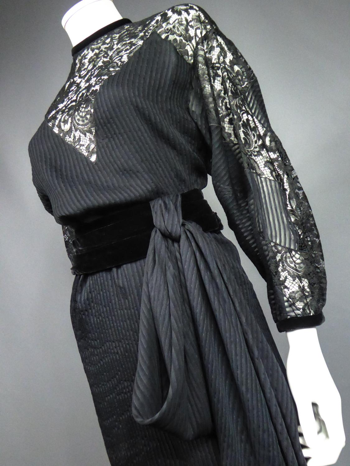 Christian Dior-Marc Bohan Kleines Schwarzes Kleid mit der Nummer 15843 Frühjahr/Sommer 1982 im Zustand „Gut“ im Angebot in Toulon, FR