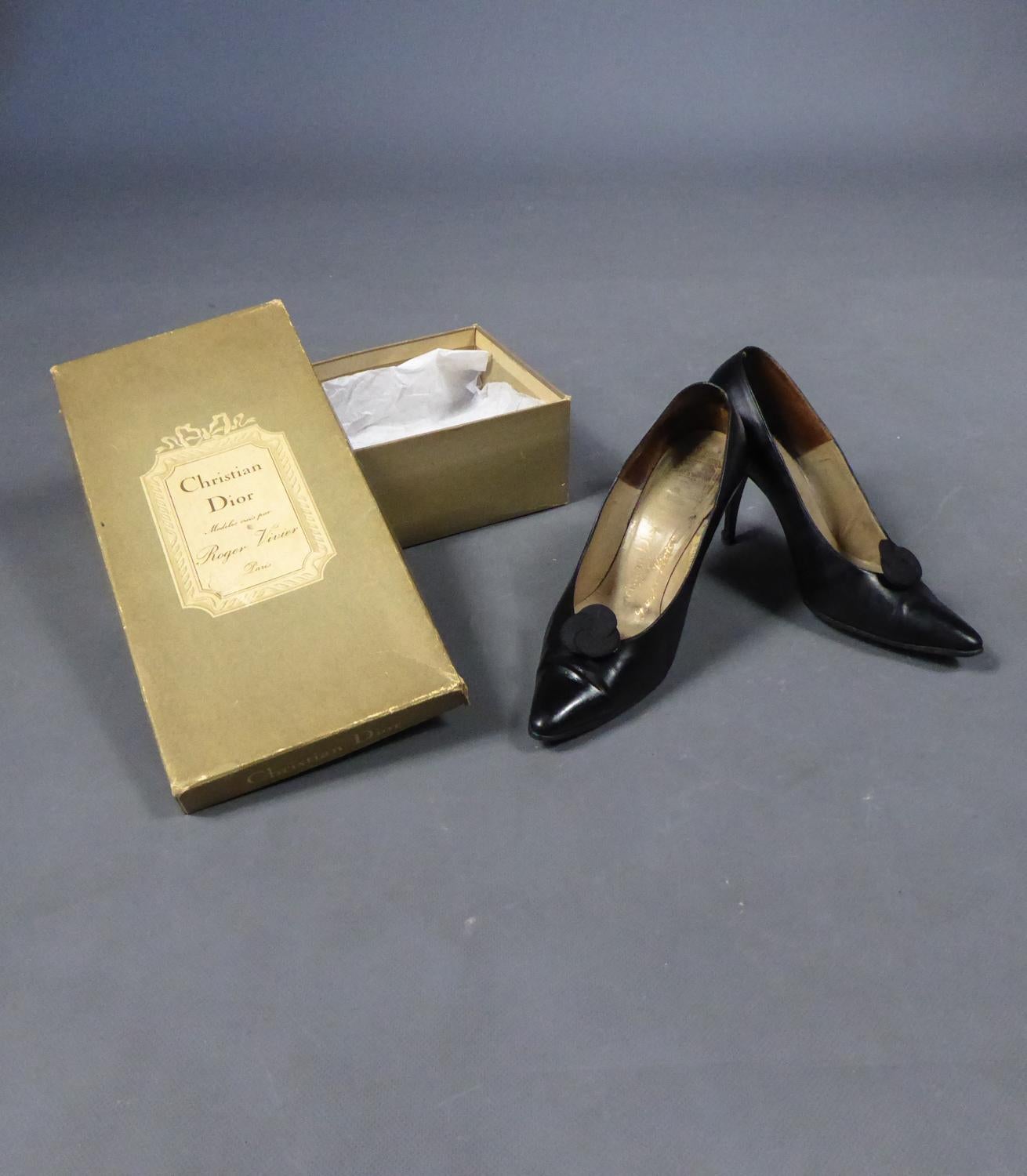 A Christian Dior pair of evening Shoes by Roger Vivier Circa 1960 5