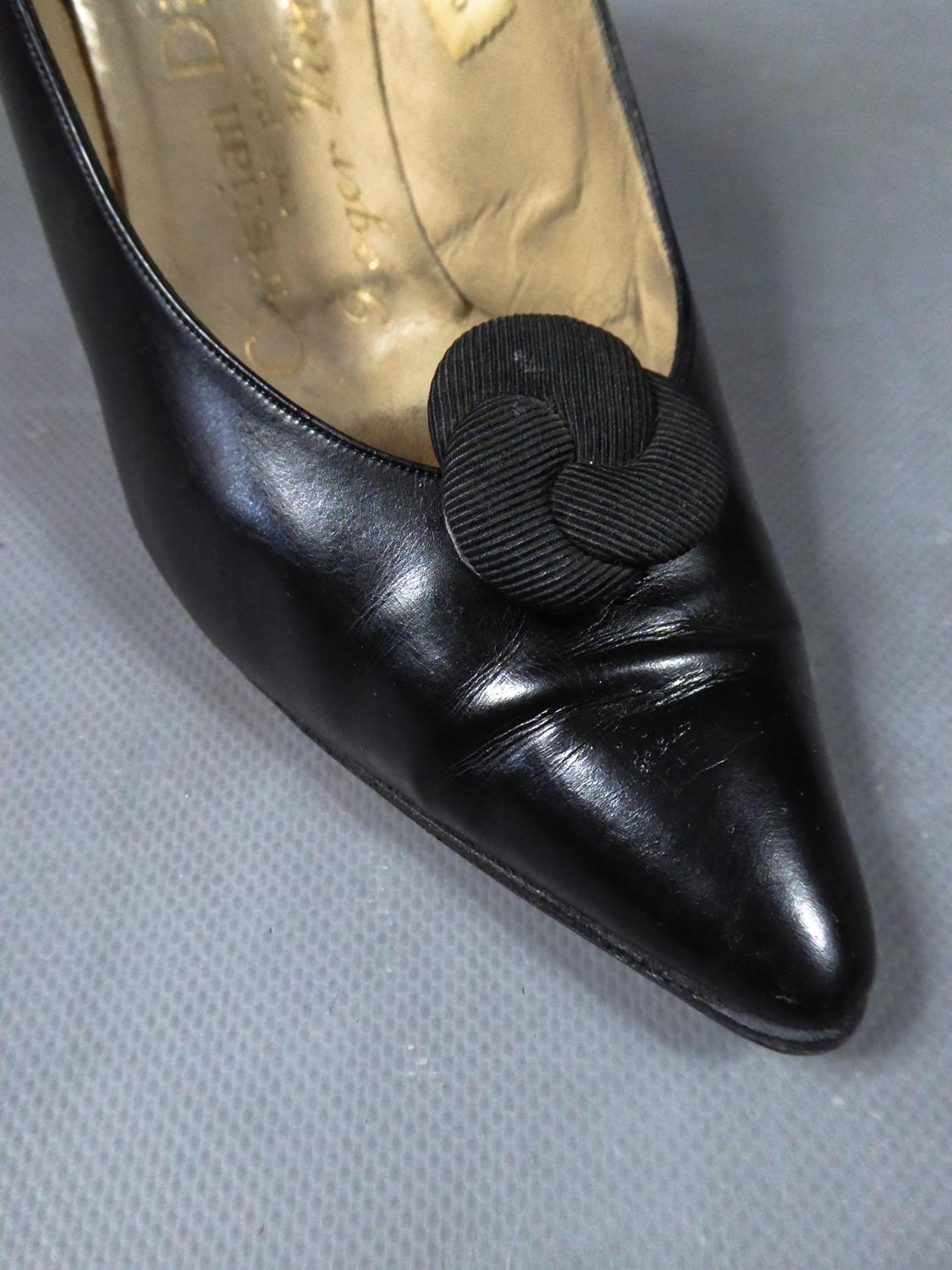 Black A Christian Dior pair of evening Shoes by Roger Vivier Circa 1960