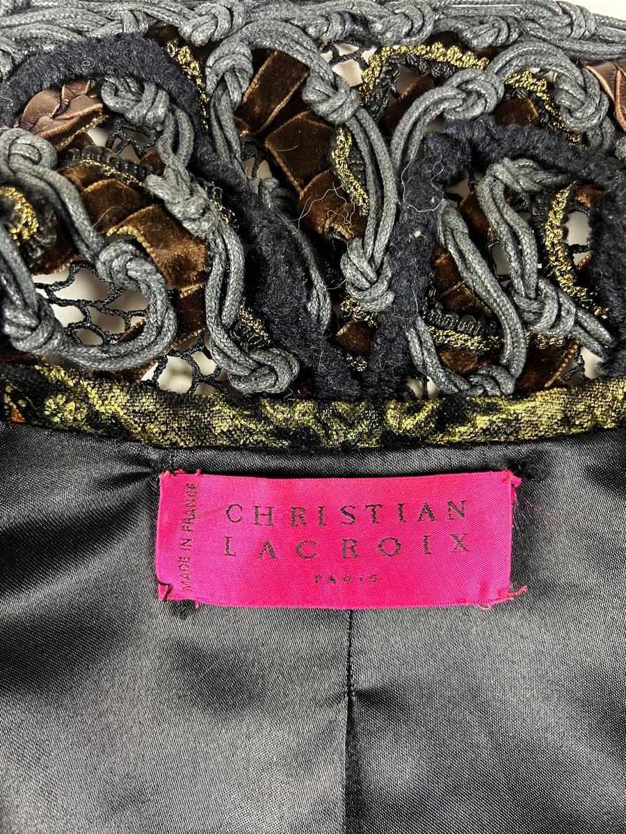 A Christian Lacroix Couture Frock Coat Golden Printed Jacket Circa 1990 en vente 12