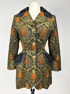 A Christian Lacroix Couture Frock Coat Golden Printed Jacket Circa 1992