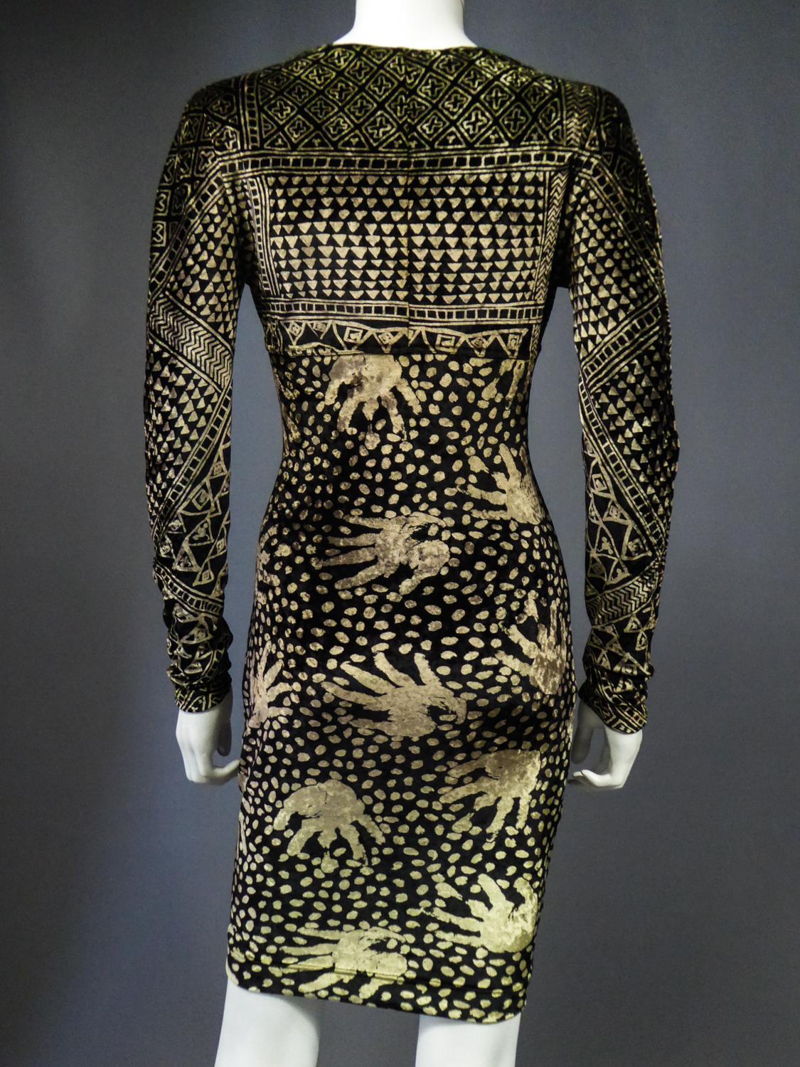 A Christian Lacroix Dress in Printed Velvet Circa 1991/2000 For Sale 7