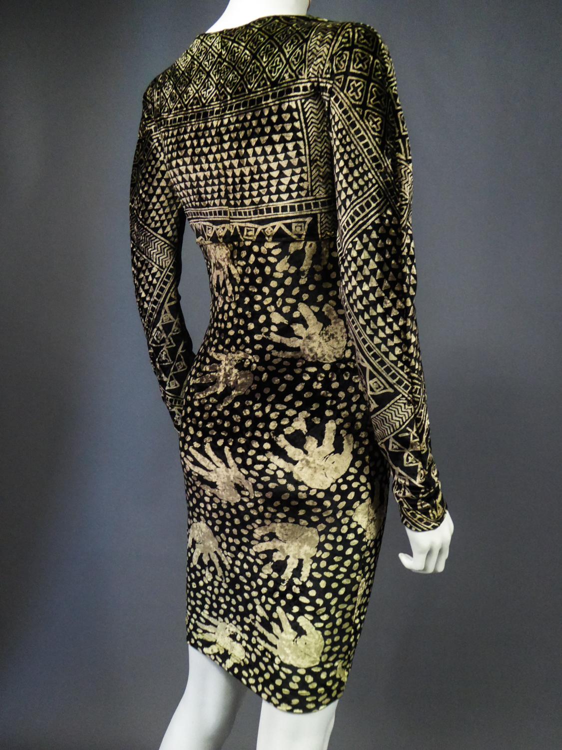 A Christian Lacroix Dress in Printed Velvet Circa 1991/2000 For Sale 10