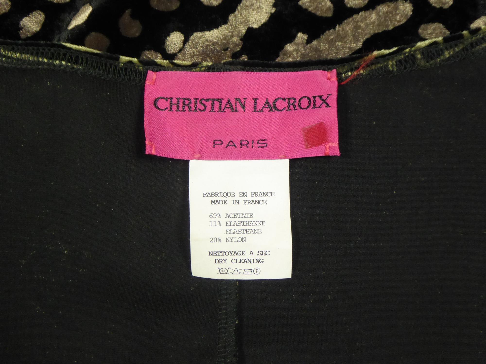 Une robe de Christian Lacroix en velours imprimé Circa 1991/2000 Bon état - En vente à Toulon, FR