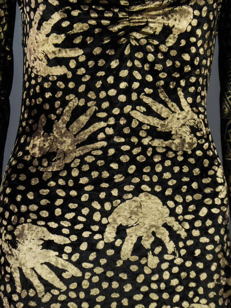 A Christian Lacroix Dress in Printed Velvet Circa 1991/2000 For Sale 3
