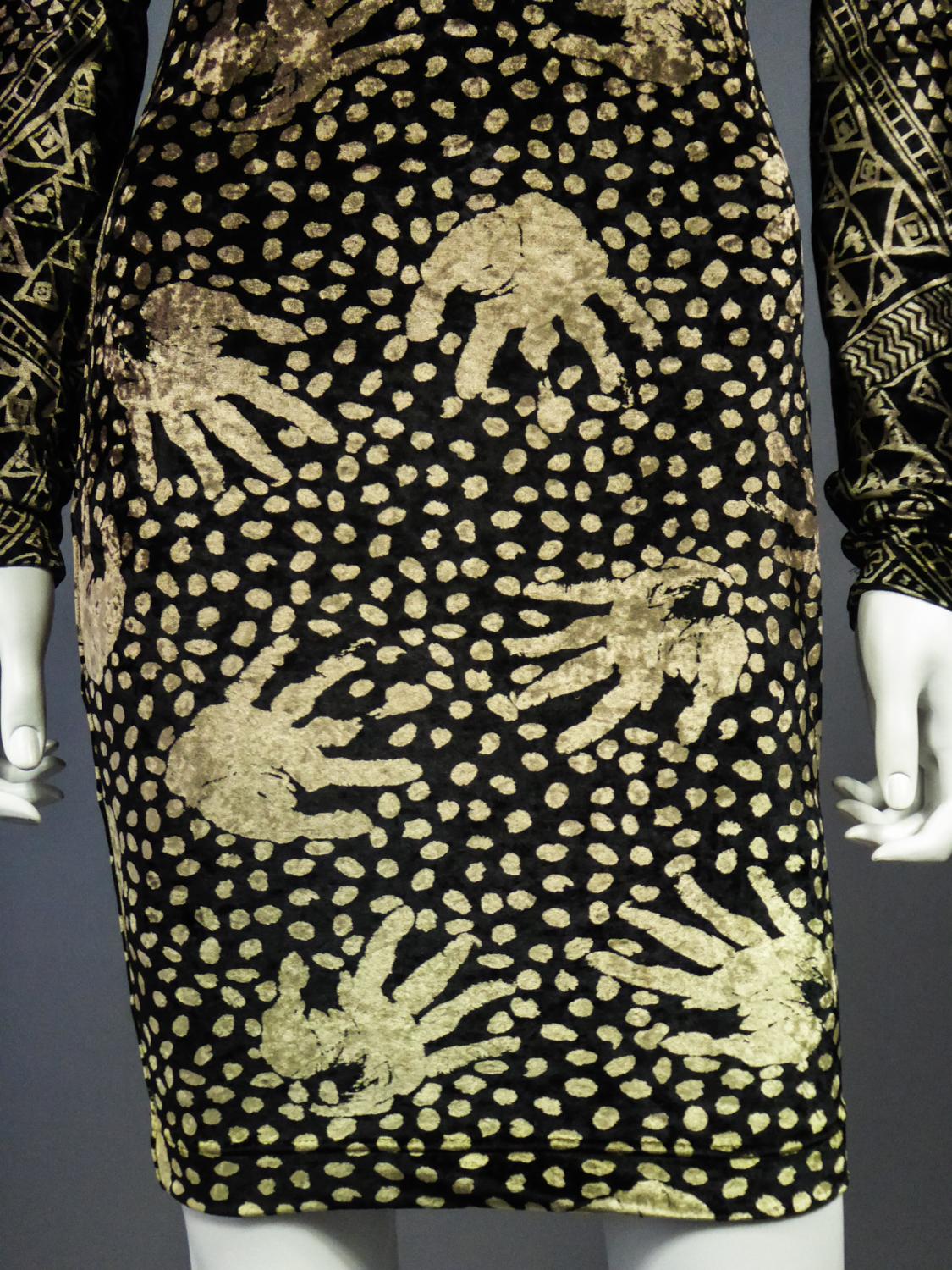 A Christian Lacroix Dress in Printed Velvet Circa 1991/2000 For Sale 1