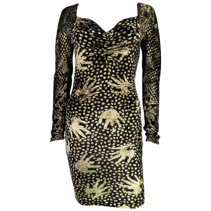 A Christian Lacroix Dress in Printed Velvet Circa 1991/2000 For Sale at ...