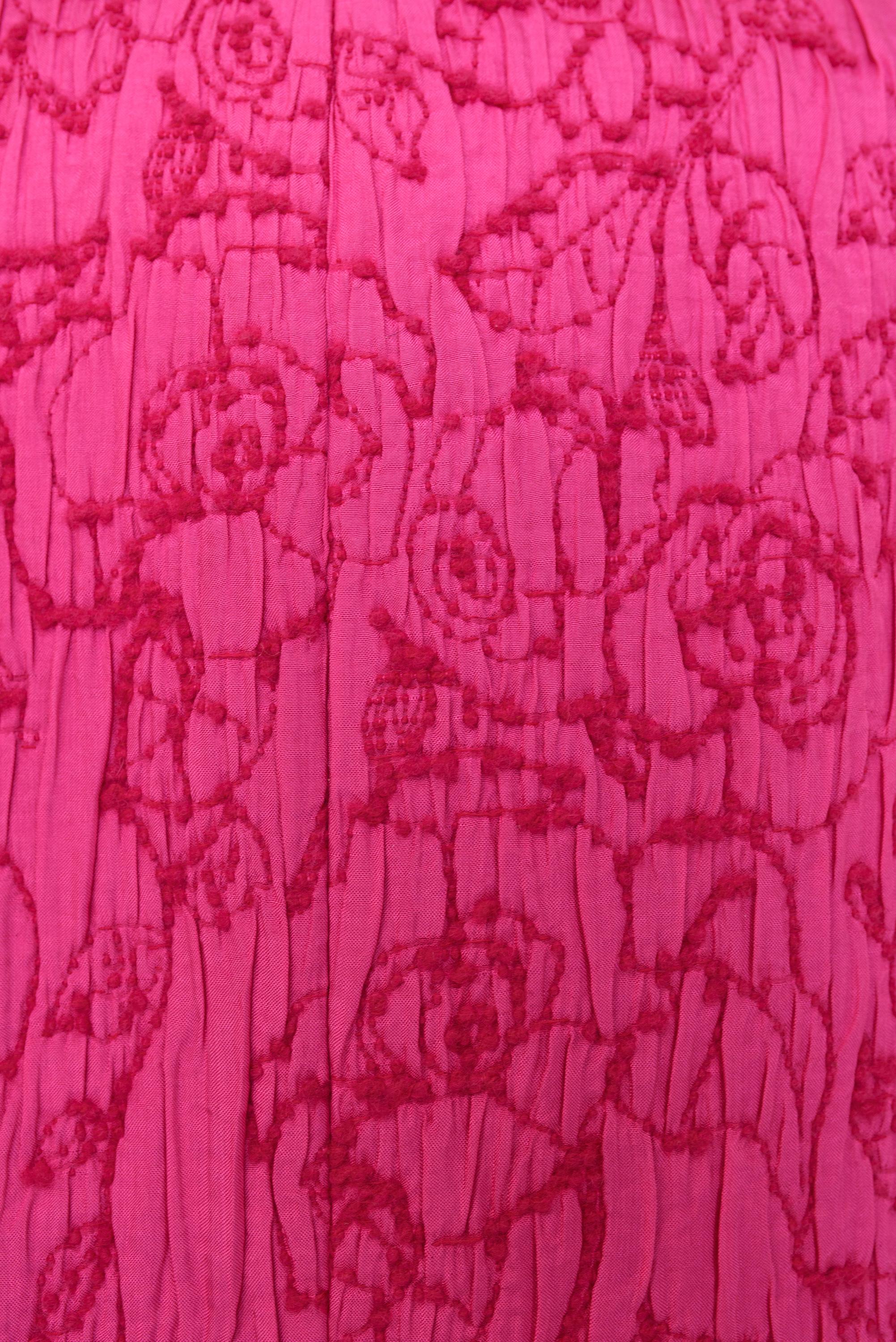 Christian Lacroix Jacke aus geblümter Seide Fuschia Circa 2000 im Angebot 6