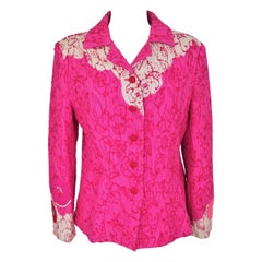 A Christian Lacroix jacket in Chocking Pink blistered silk Circa 2000 A Christian Lacroix jacket in Chocking Pink blistered silk Circa 2000