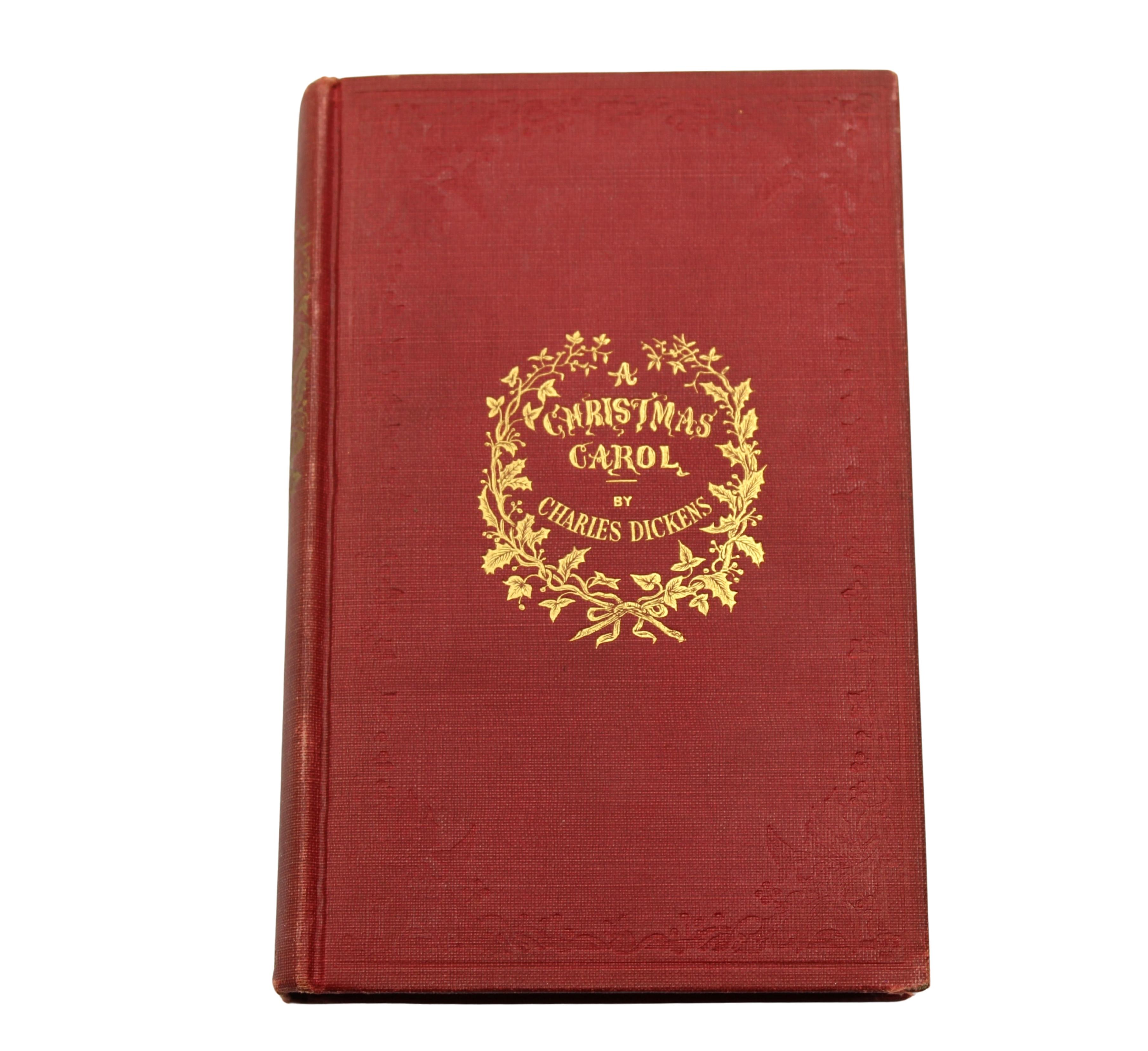 Embossed A Christmas Carol by Charles Dickens, Illustrated, Facsimile First Edition, 1914 For Sale