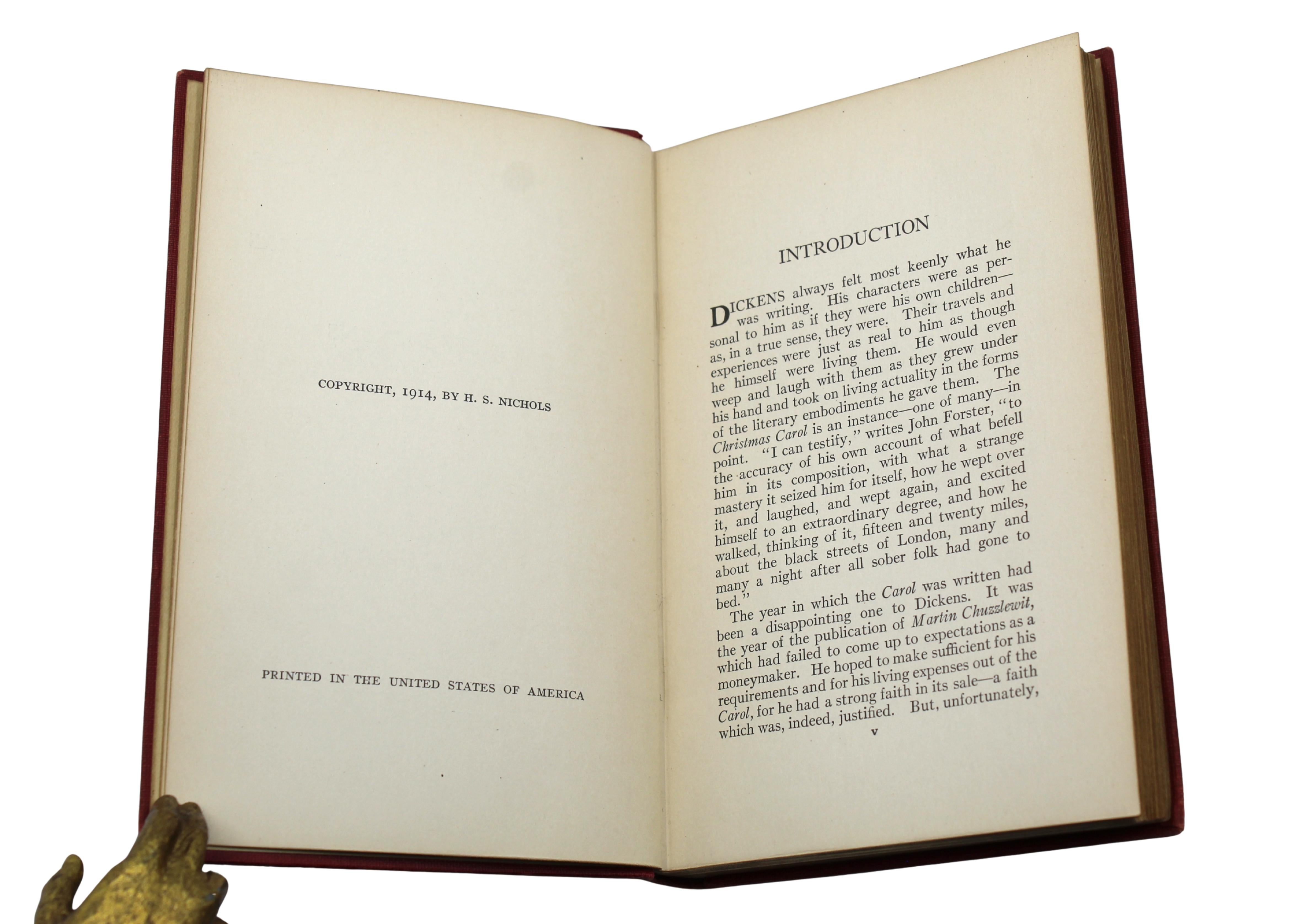 Fabric A Christmas Carol by Charles Dickens, Illustrated, Facsimile First Edition, 1914 For Sale