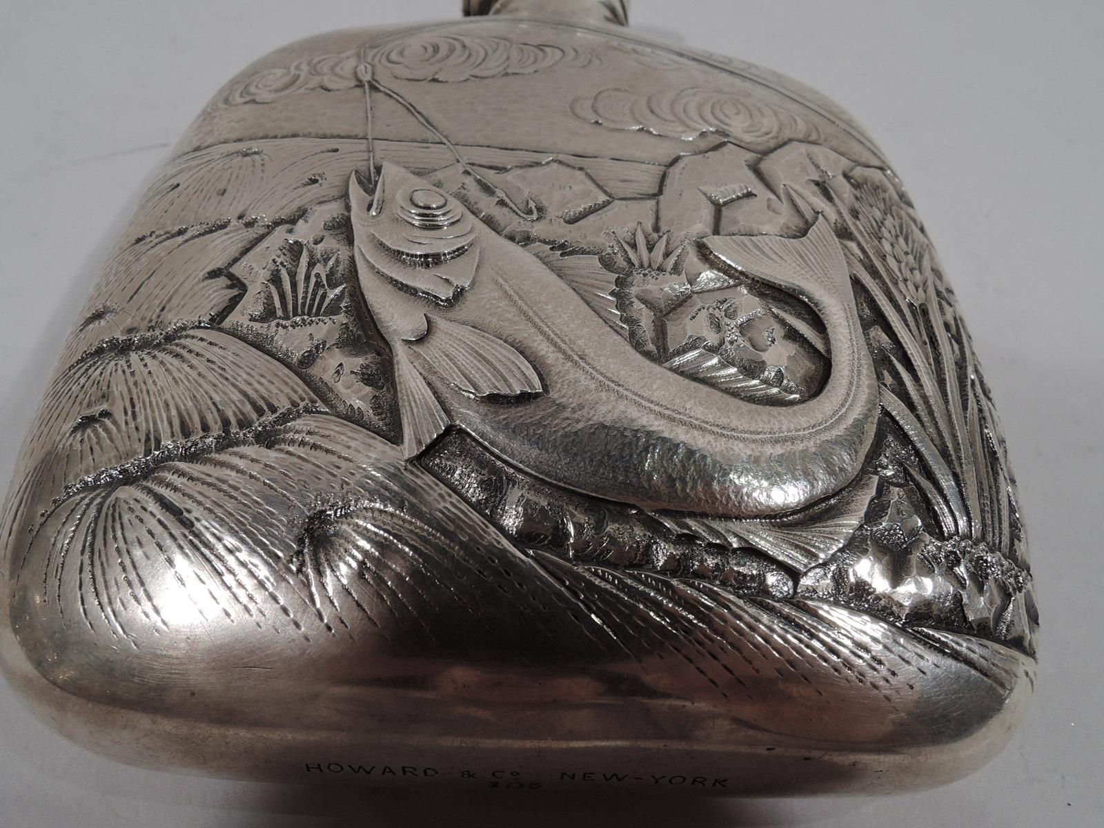 Christmas Gift from Edward VII & Queen Alexandra: Gorham Fish Flask In Excellent Condition In New York, NY
