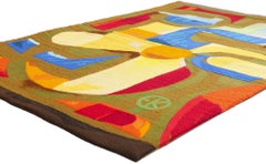 A Chromatic Solstice: Vintage Swedish Röllakan Masterpiece of Modern Brilliance