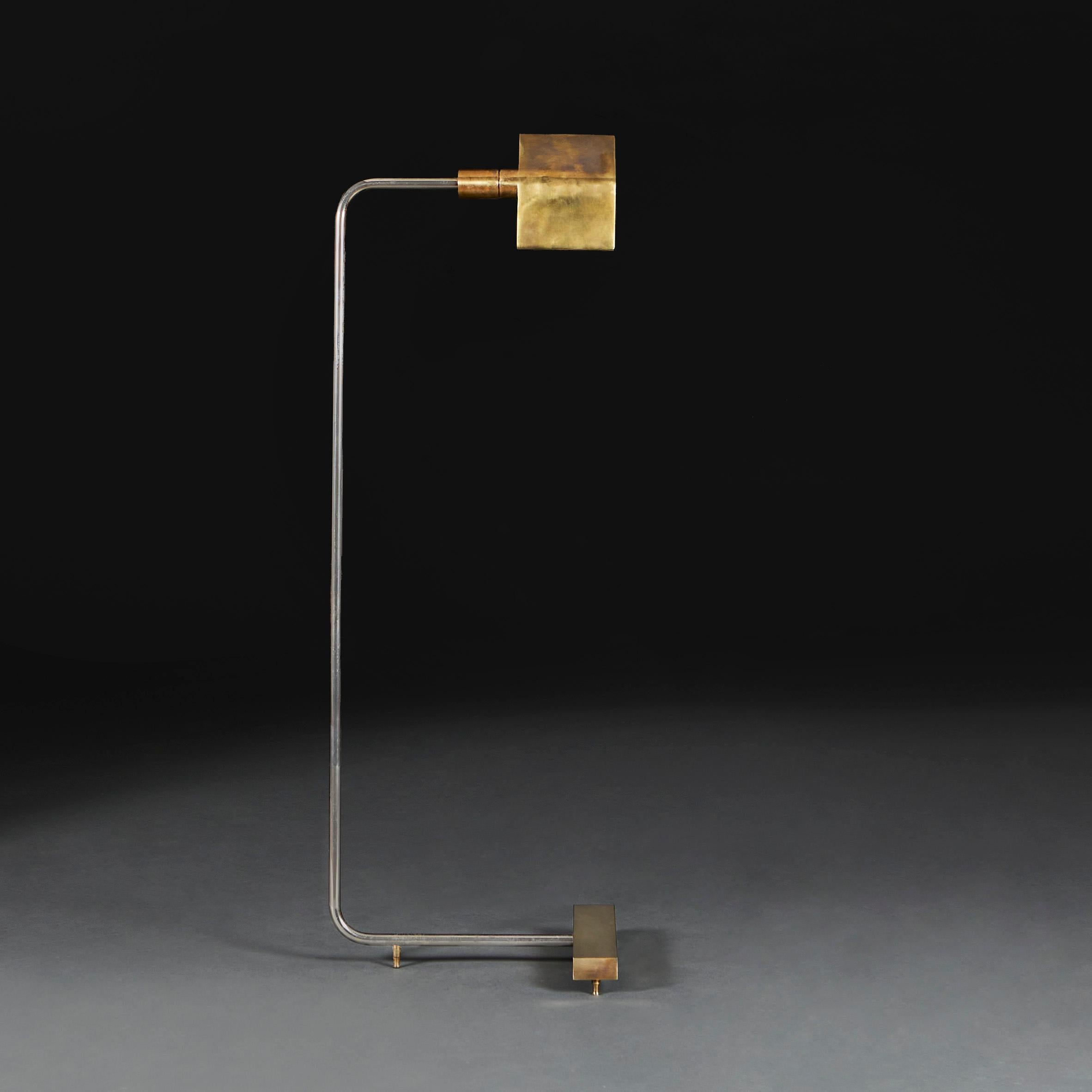 American Chrome and Brass Reading Lamp by Cedric Hartman