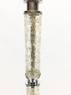 Chrome and Crystal Glass Floor Lamp, 1950s