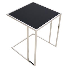 Table d'appoint en chrome et verre