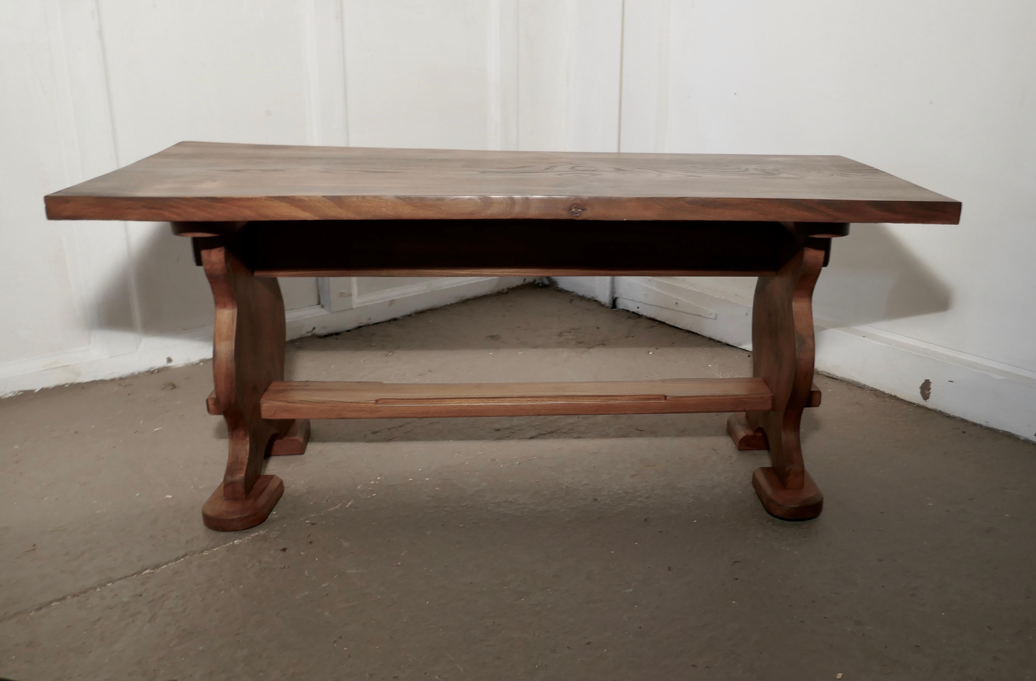 Country Chunky Solid Elm Farmhouse Coffee Table