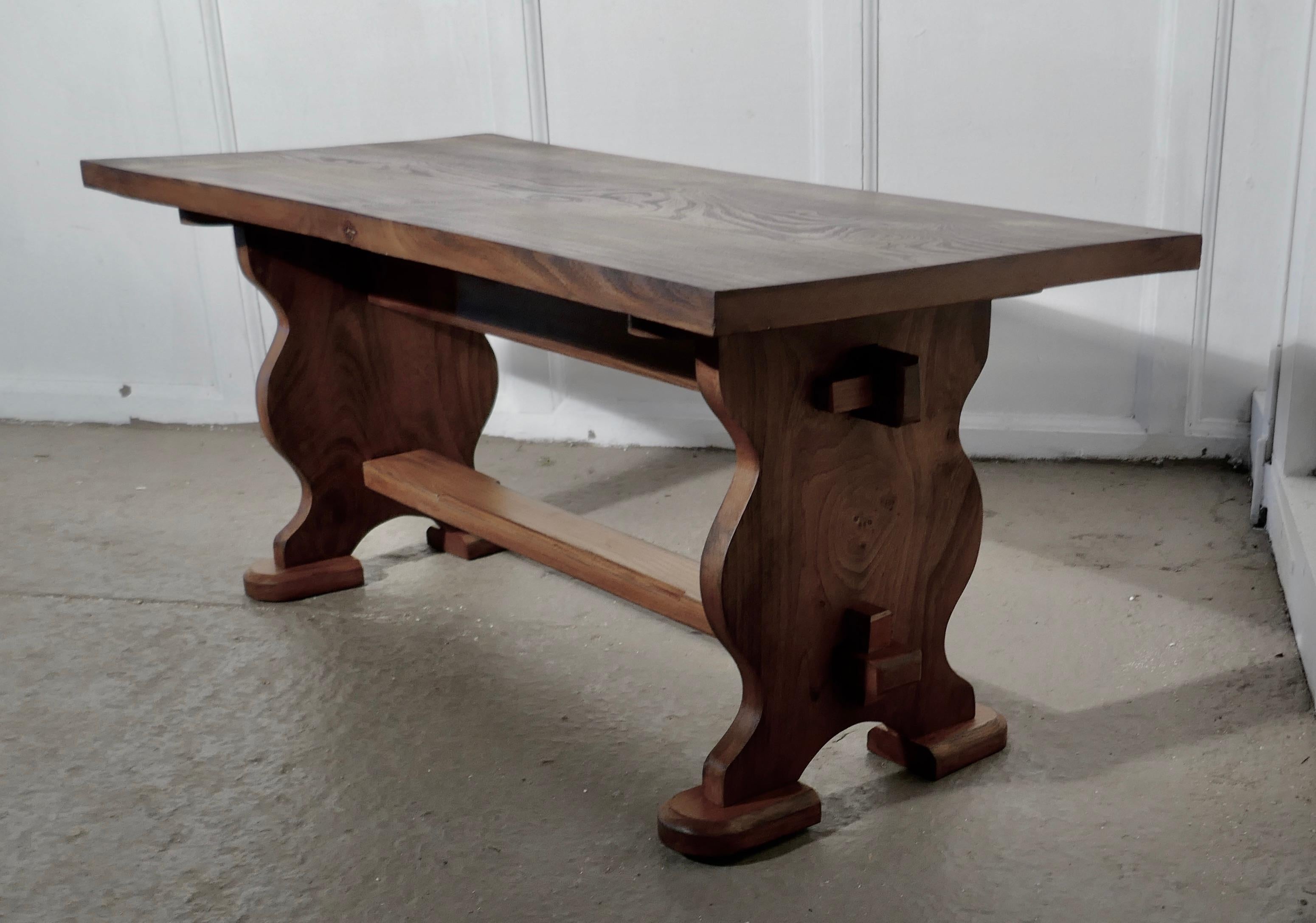 20th Century Chunky Solid Elm Farmhouse Coffee Table