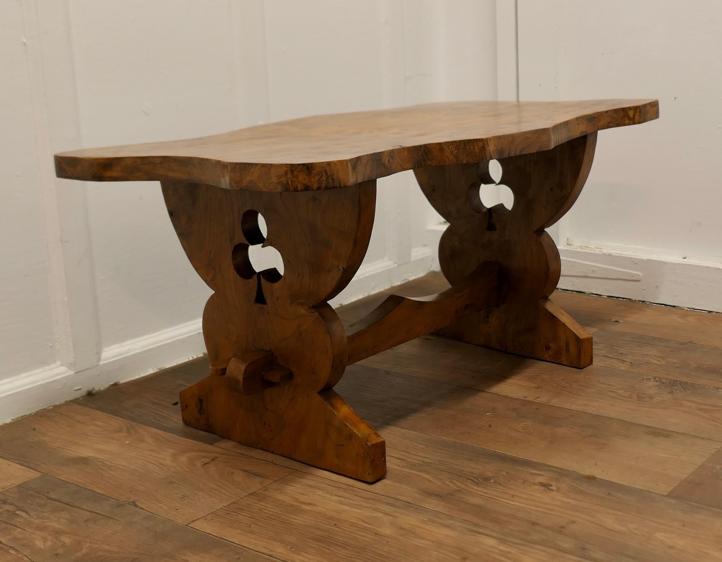 Country A Chunky Solid Elm Irish Coffee Table  This is a very sturdy table  For Sale