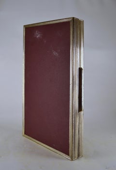 A cigar or cigarette box silver-plated metal and exotic wood France 1970