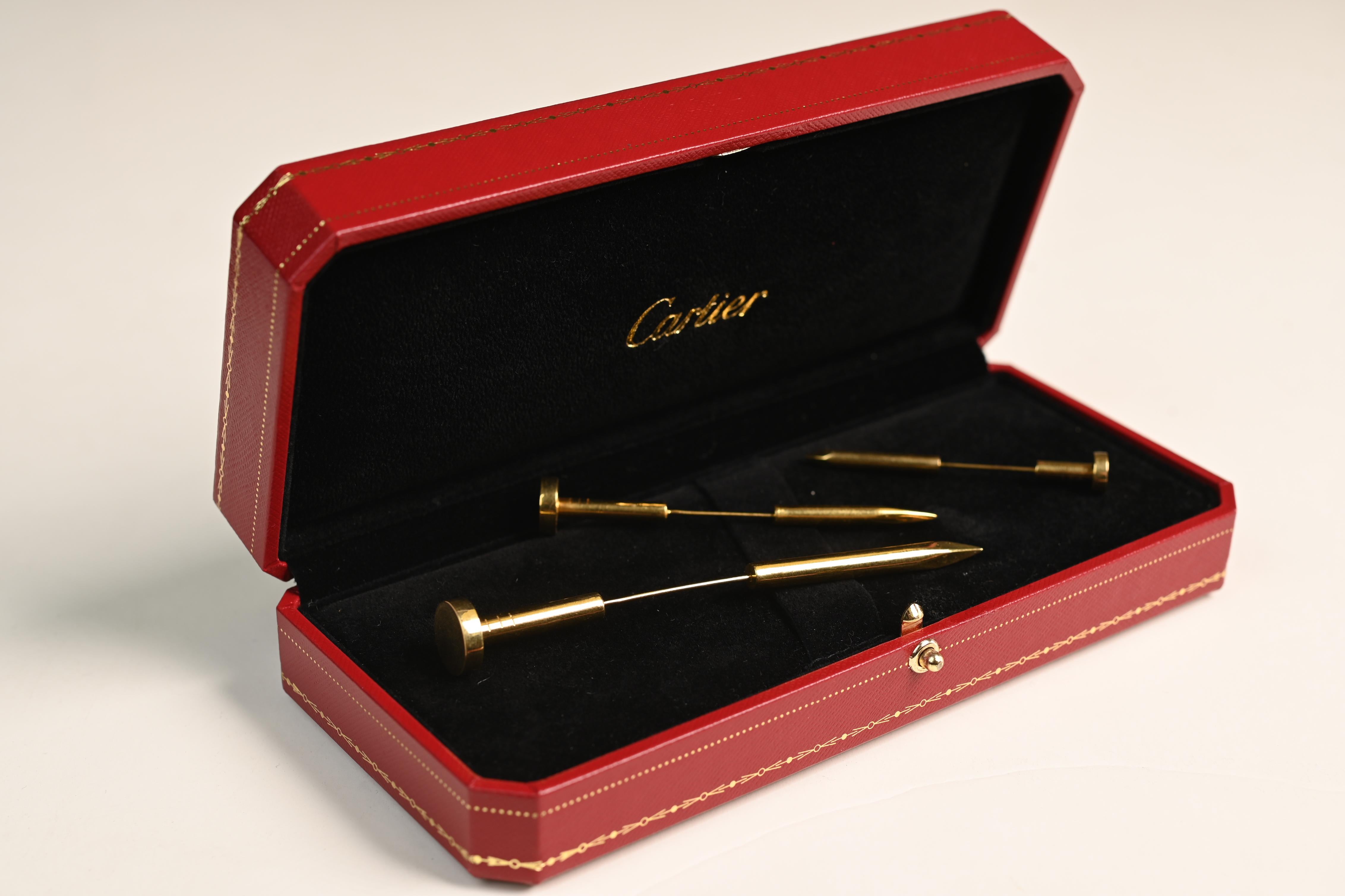 Women's or Men's A. Cipullo For Cartier Jabot Pins, Yellow Gold
